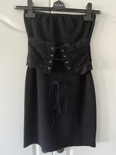 Ladies girls black fitted lace dress size 8 Pretty Little Thing - NEW