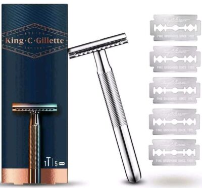 King C. Gillette Double Edge Safety Razor and 5 Blades SEALED NEW