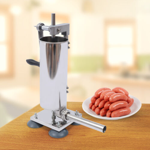 Stainless Steel Manual Sausage Stuffer Vertical Meat Press Filler Sausages Maker