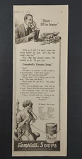 1914 Campbell's Tomato Soup Print Ad ~ Nice Telephone Images ~ Great Vintage Ad!