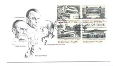 2019-22 Architecture '82 Tudor House, block of 4, FDC
