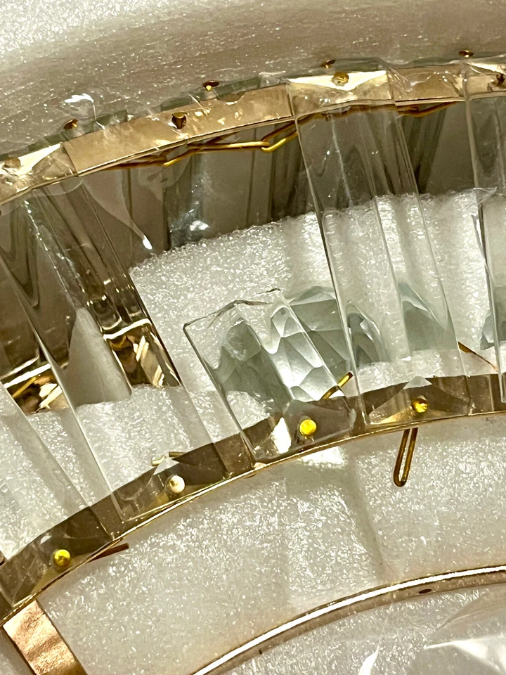 Siljoy 42" Gold Fandelier Ceiling Fan w/ Lights Crystal LED Dimmable Remote - Image 3 of 4