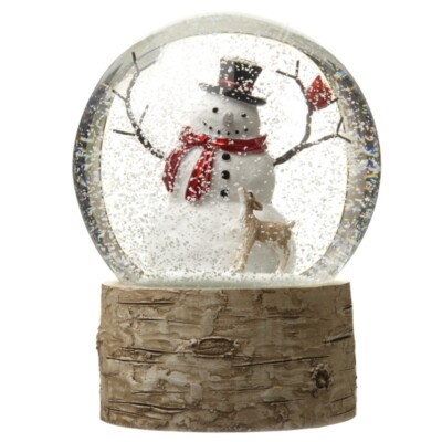 Heaven Sends Woodland Schneemann Weihnachten Schneekugel mit Holzsockel Neuheit Dekor