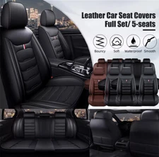 Leatherette Front Rear Car 5 Seat Covers Full Set Cushion Protector Universal