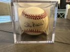 STAN MUSIAL AUTHENTICATED SIGNED NATIONAL LEAGUE RAWLINGS BASEBALL CUBED