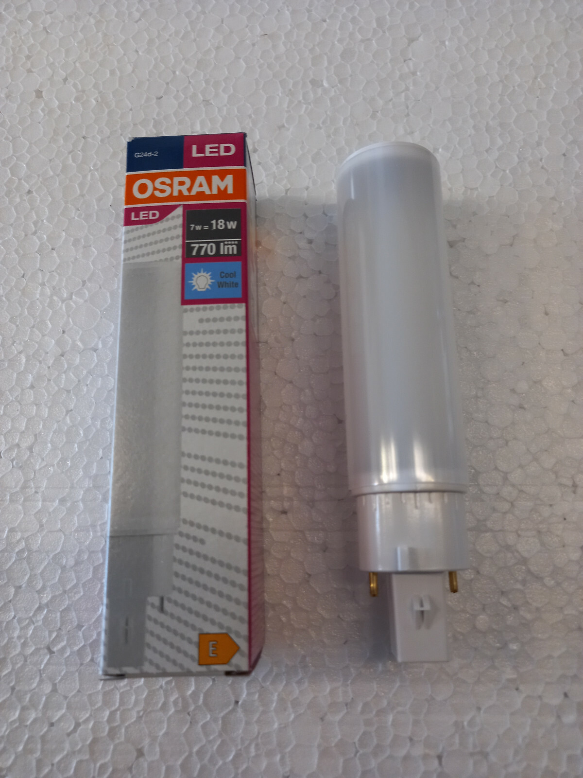 OSRAM DULUX D LED EM &A AC MAINS 7W/4000K 770 LUMEN COOL WHITE G24d-2 7W 148X34