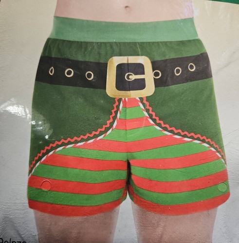 Nuevo En Paquete Para Hombre Adulto Elfo de Navidad Novedad Algodón Boxers Cintura Elástica - Imagen 4 de 4