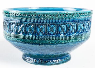 Vintage Bitossi Rimini Blau Aldo Londi Italienisch glasierte Keramik...