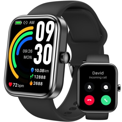 TOZO S3 Smart Watch 1.83'' Touch Screen Fitness Tracker IP68 Waterproof