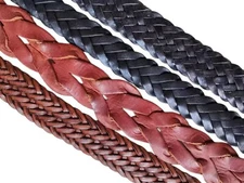 economy Black brown genuine cow skin Braided woven leather belt replacement