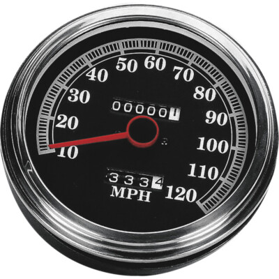 Drag Specialties 5'' MPH FL-Style 2:1 Speedometer, 89-95 Black Face 72422AMX-BX33