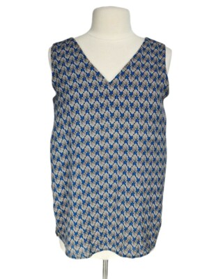 Pleione Floral Basic Tunic Tank Top V-Neck Sleeveless Women Plus S Pullover 