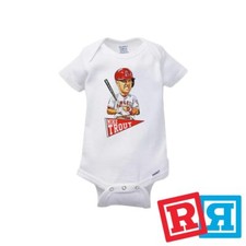 Mike Trout Bighead Angels Gerber Baby Onesie® Cotton White Short Sleeve Bodysuit