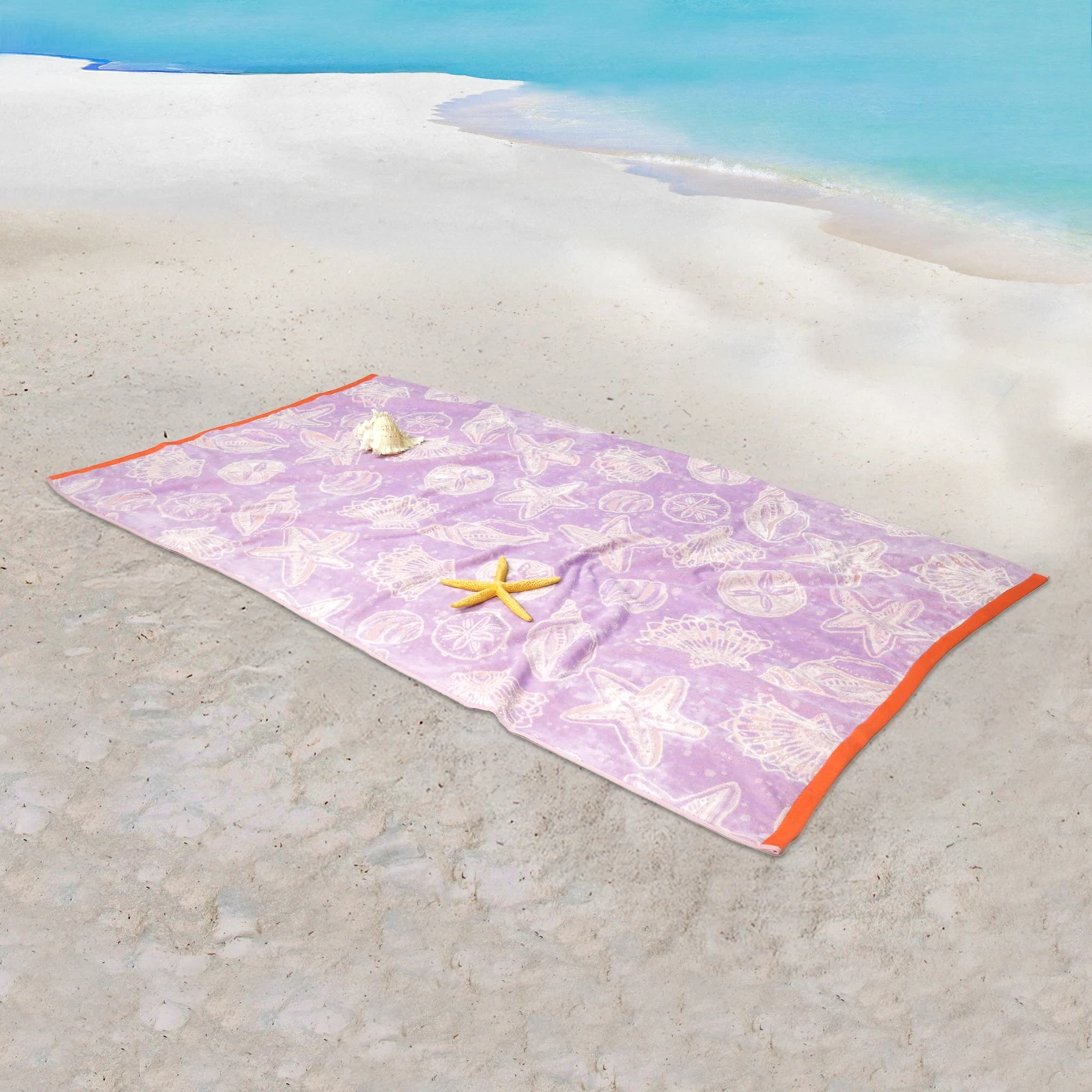 Seashell Oversized Beach Towels 2-Pack, 72" x 36"