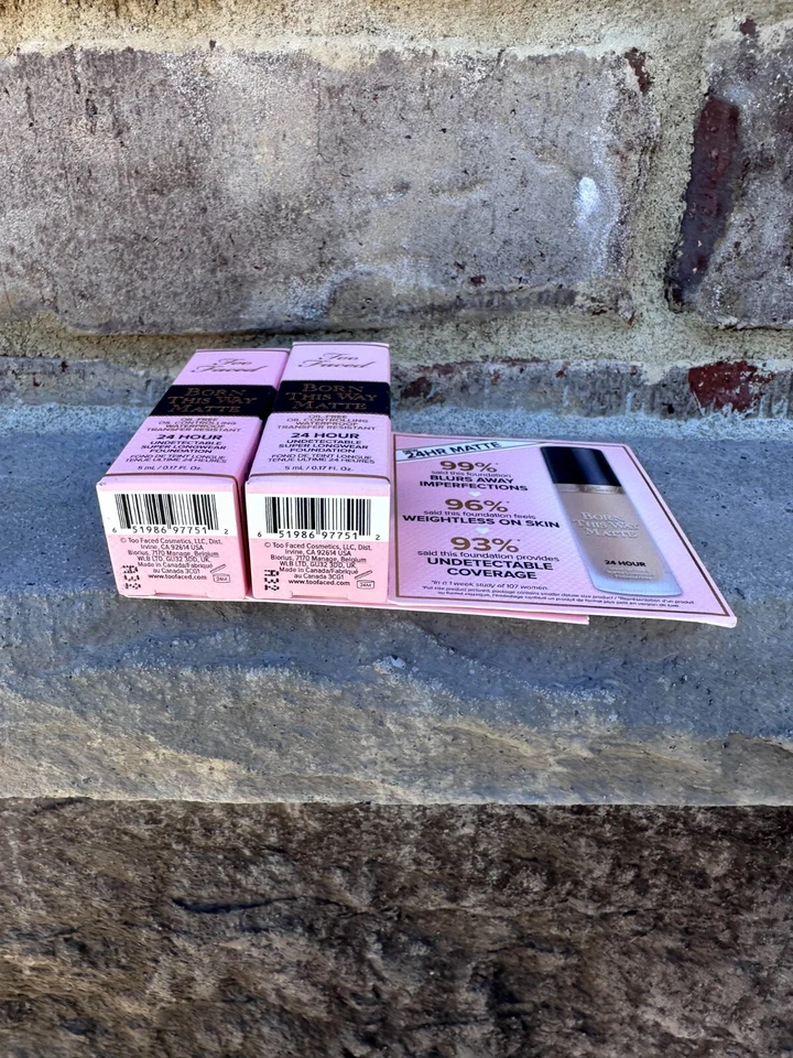 2 X Too Faced Born This Way 24HR Longwear Mate Foundation•  0.17 Oz/5ml• New - Image 3 of 4