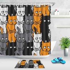 Animal Posture Waterproof Bath Polyester Shower Curtain Liner Water Resistant