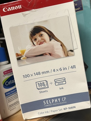 Canon Selphy KP-108IN Color Ink Paper Set 108 4x6 Sheets W3 Toners Open Sealed - Afbeelding 8 van 12