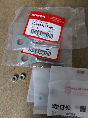 2 NEW OEM Honda Chain Adjusters + Nuts CRF110F CRF 110 2013 - 2025