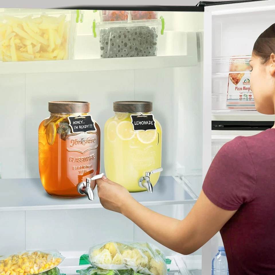 Dispensador de bebidas de vidrio para fiestas, dispensador de bebidas de 1 galón con grifo sólido Foto 3 de 4