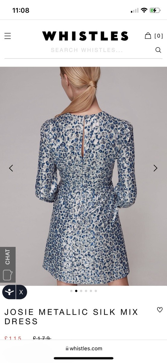 WHISTLES josie metallic silk mix dress 6 | eBay UK