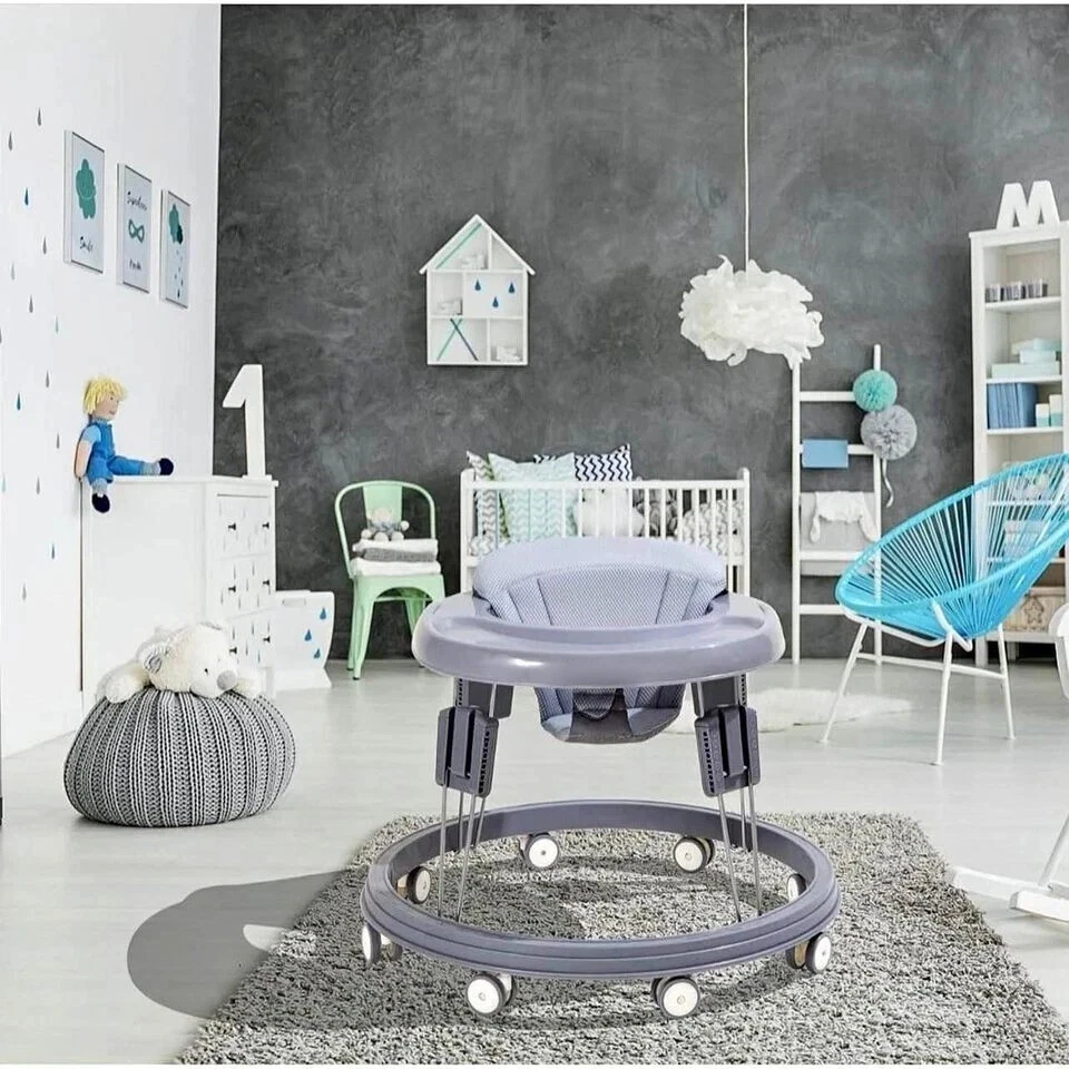 Andador de bebé plegable, andador ajustable en altura con ruedas andador para niños pequeños Foto 4 de 4