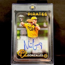 Nick Gonzalez 2024 TOPPS CHROME #RA-NG ON CARD ROOKIE AUTO?PIRATES?. rookie card picture
