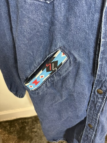 David James Men's Vintage Southwestern Denim USA Made Jacket RARE - Picture 3 of 7