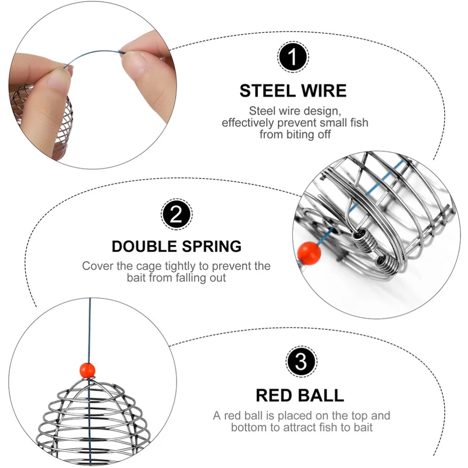 4pcs Fishing Bait Cage Lure Cage Bait Fishing Trap Basket Fishing Tackle - image 3 of 4