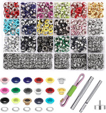 Metal Eyelets Grommets, 680Pcs 17 Colors 3/16 Inch Metal Grommets Kit, Multi-Col