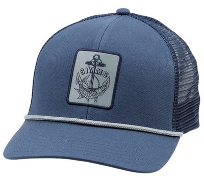 Simms Fishing Retro Patch Trucker Cap Tarpon No-Glare Flat Under-brim NEW & RARE