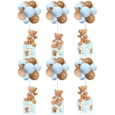 6 Sets Blue Bear Decorations for Baby Shower, Baby Letter Boxes Baby Shower T...