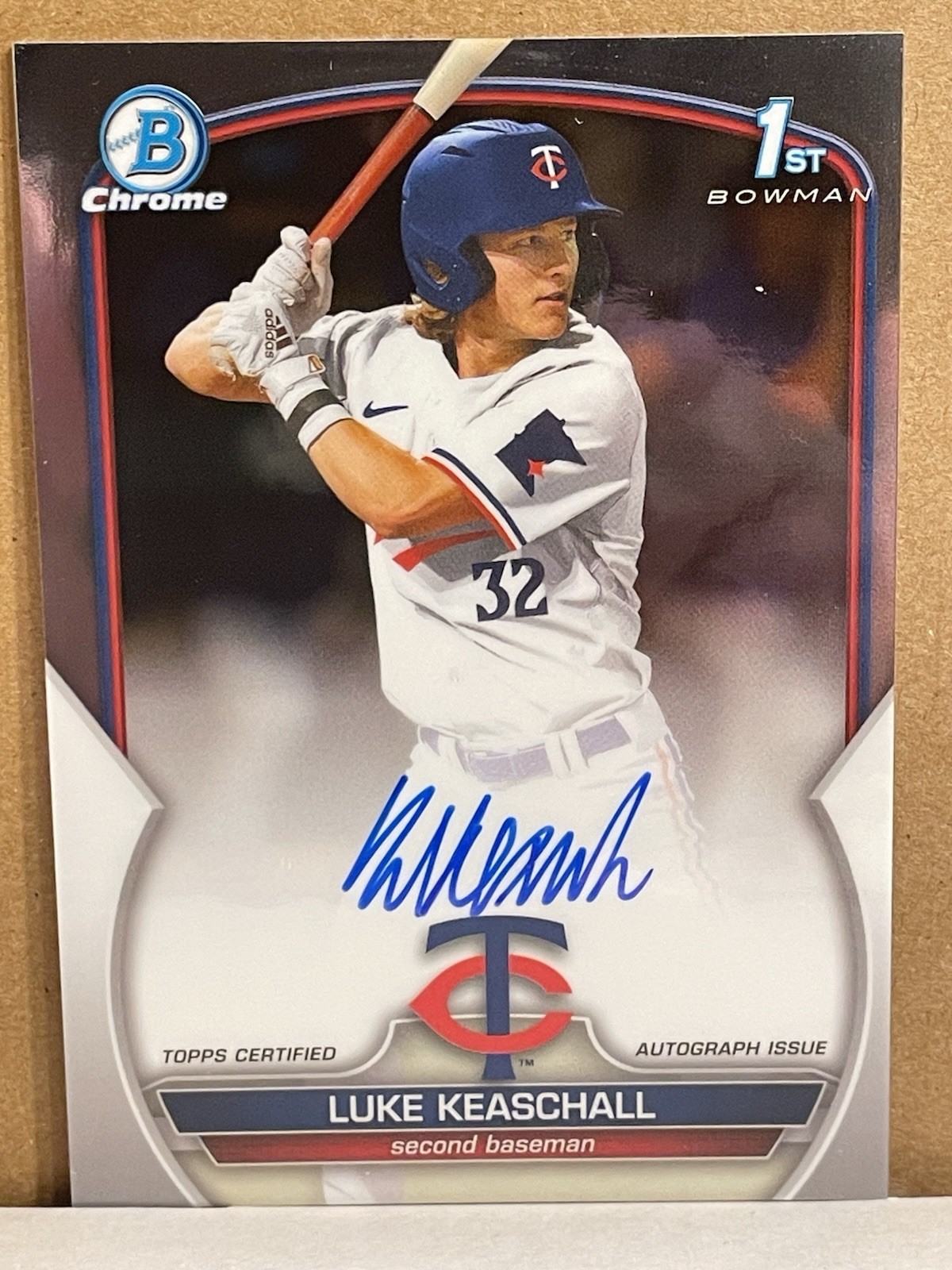 Bowman 2023 Draft Chrome Prospect Autographs Luke Keaschall Rookie Twins CDA-LK