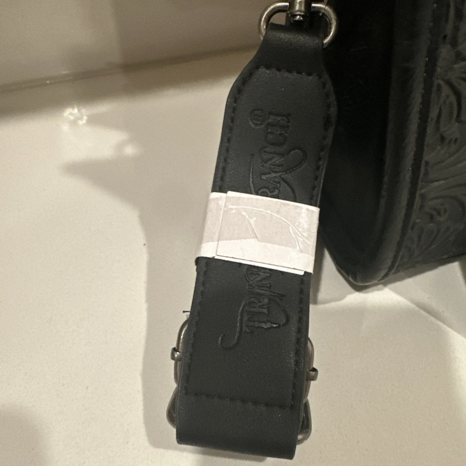 Trinity Ranch Black - Hair On Cowhide W/Tooling Concealed Carry Tote Crossbody b - Image 4 of 4