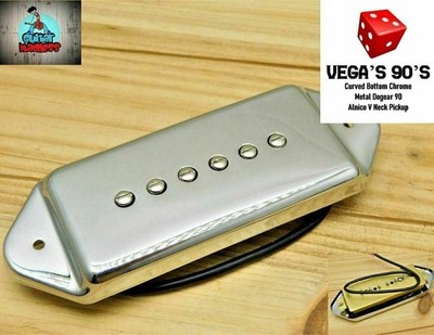 G.M. Vegas 90's Dogear  P-90  Neck Pickup Chrome Curved Cover Alnico 5