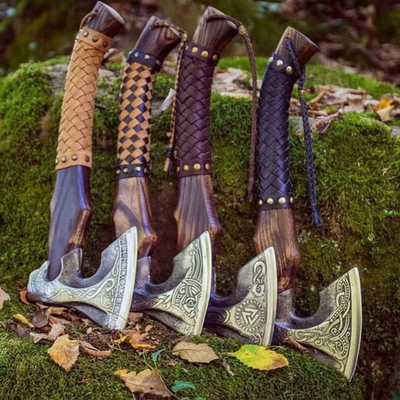 #ad #ad Set of 4 Engraved Viking Axes Personalized Hatchets for Men Handmade Custom Axes $159.99