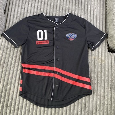 New Orleans Pelicans Zion Williamson Jersey Black Button Front Mens M