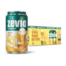 Zevia Zero Sugar Soda, Cream 12 oz Cans 8-Pack 12 Fl Oz Pack of 8