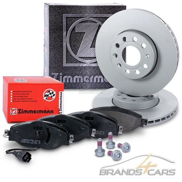 Zimmermann Bremsscheiben +BelÄGe Vorne FÜR Audi A3 8V Seat Leon Skoda VW Golf 7-image
