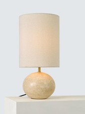 John Lewis Travertine Pebble Marble Corded Table Lamp - Cream (Dented/Scratched)