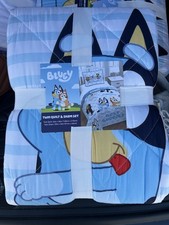 Bluey Twin Quilt  Sham Set Cartoon Pattern Kids Teens Bedding 100 Polyester