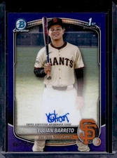 2025 Bowman Chrome Yulian Barreto #CPA-YU Autograph Purple /250