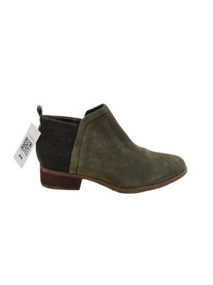 Toms Damen Stiefel UK 6,5 Grün 100% Wildleder Chelsea