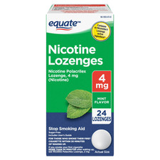 Equate Nicotine Polacrilex Lozenges, 4 mg, Mint Flavor, 24 Count, Compare to Nic