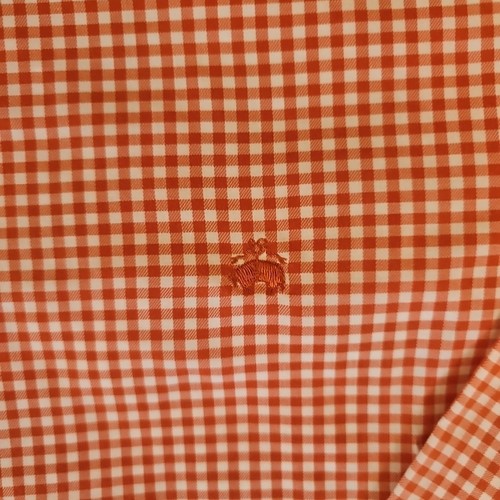 Brooks Brothers 346 Orange Gingham Check Long Sleeve Button Down Mens Shirt XL  - Picture 2 of 5