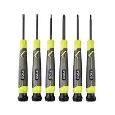 6-piece Precision Screwdriver Set With Cushion Grip Handles | Ryobi Kit Small
