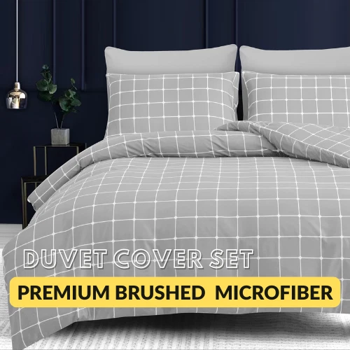 HAMPSHIRE BEDDING Duvet Cover Set Double Size Luxury Reversible King Quilt Cover Bedding Set