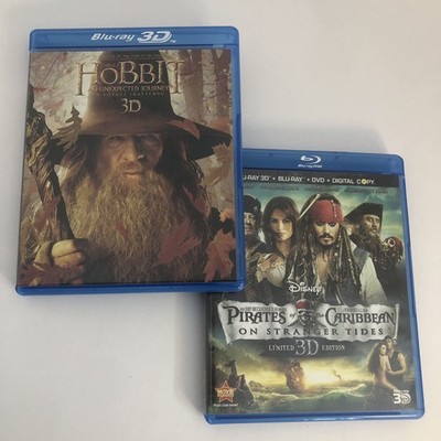 2011 Pirates: On Stranger Tides  & 2012 Hobbit: Unexpected Journey /  3D Bluray