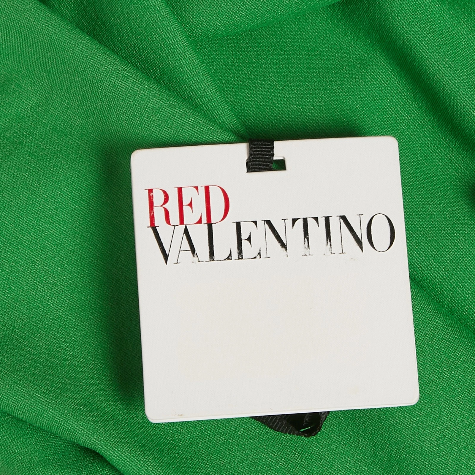 Mini Abito ROSSO Valentino Verde Maglia e Tulle Senza Maniche D'Esprit Ponte XL
