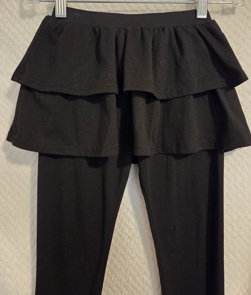 NIÑA LEGGINGS NEGROS CON FALDA CON VOLANTES ADJUNTOS TALLA 8 9 Foto 4 de 4