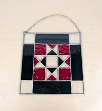 Vintage Quilt Block Geometric Window Suncatch...